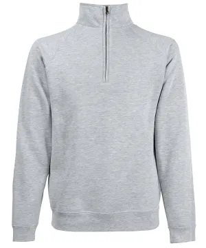 Premium 70/30 zip-neck sweatshirt | Heather Grey