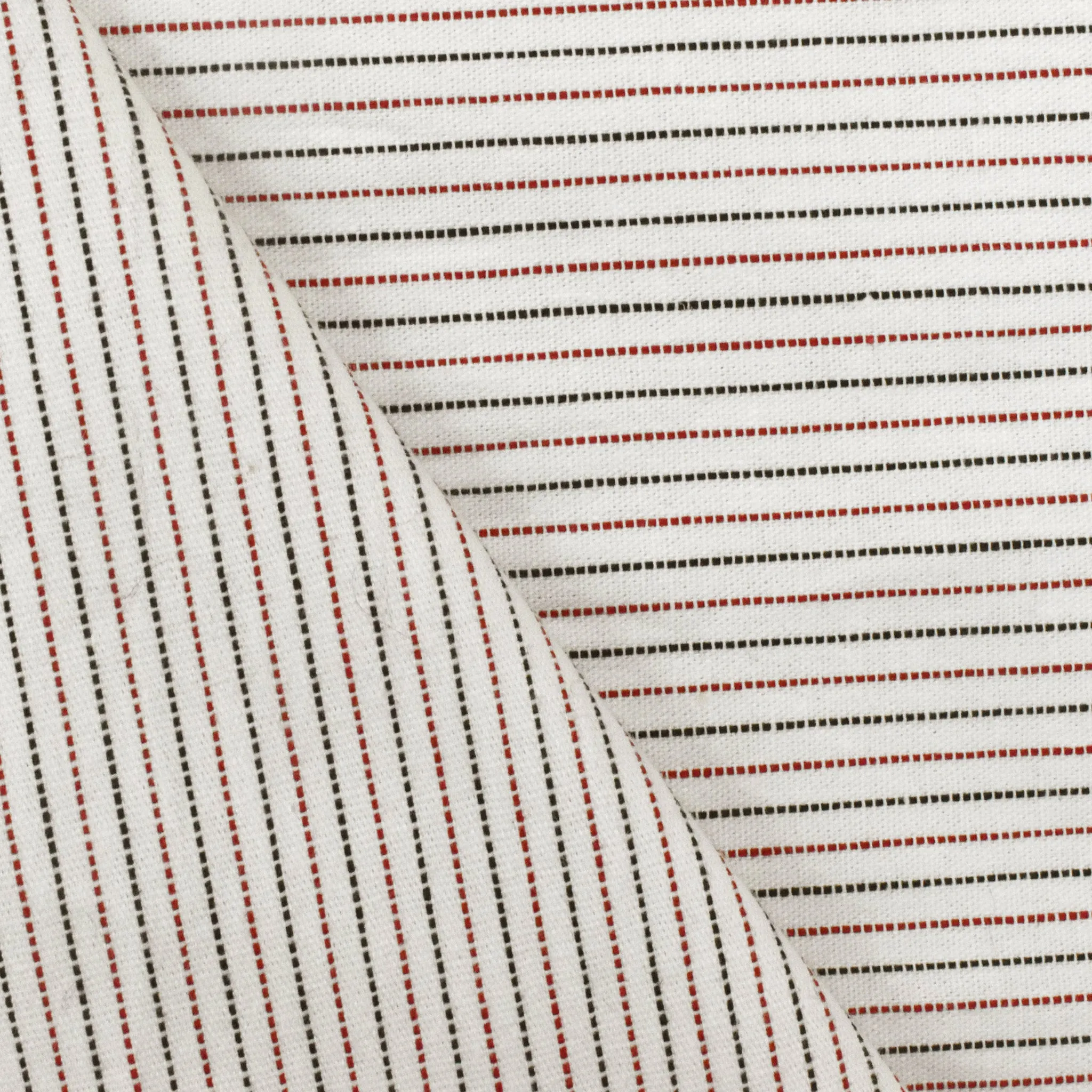 Red-Black-White Striped Stretch Woven Shirting Fabric