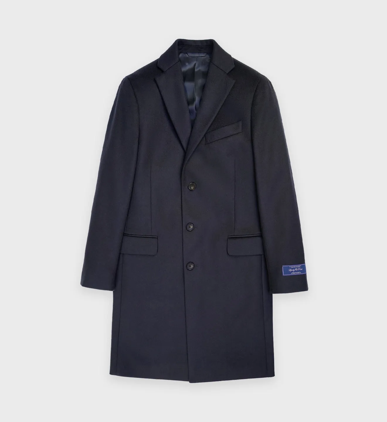 Script Logo Overcoat - Navy