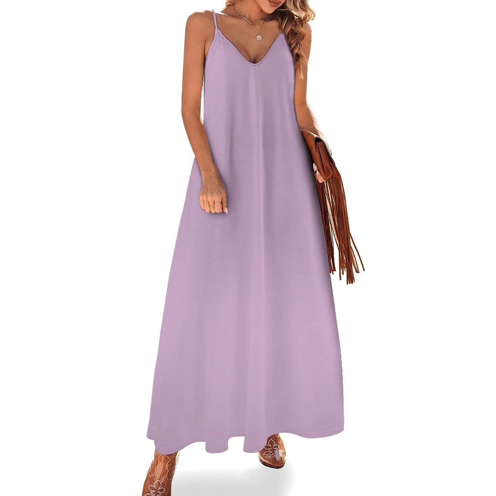 Spaghetti Strap Ankle-Length Dress Long dress Lilac