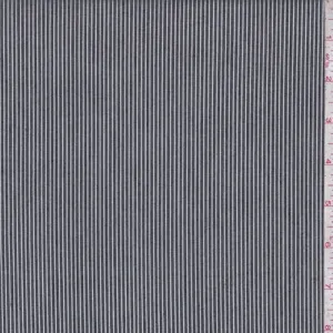 Stone Black/White Pinstripe Shirting Fabric