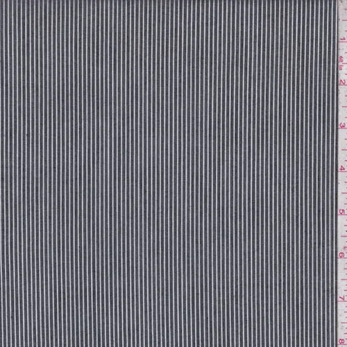 Stone Black/White Pinstripe Shirting Fabric