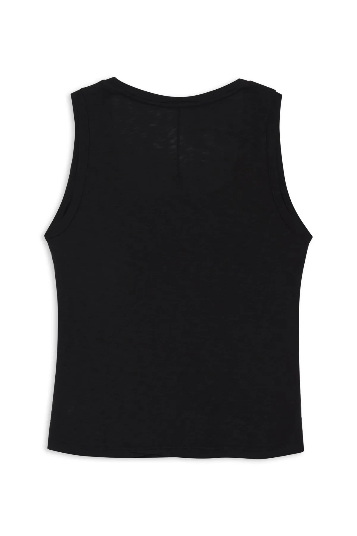 Supima Slub Square Neck Tank in Black