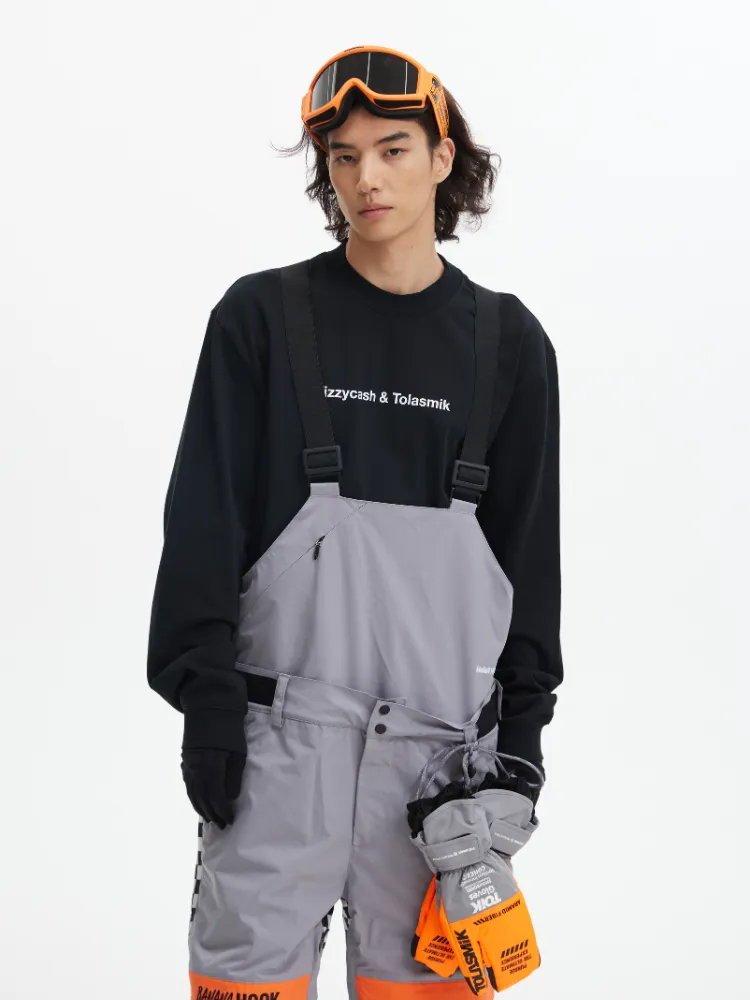 Tolasmik X Banana Hook Premium Grey Chess Bib Pants - Unisex