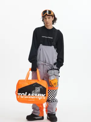 Tolasmik X Banana Hook Premium Grey Chess Bib Pants - Unisex