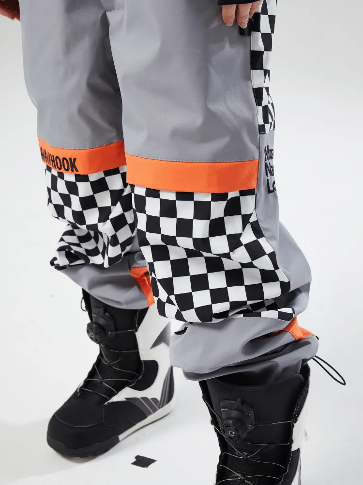 Tolasmik X Banana Hook Premium Grey Chess Bib Pants - Unisex