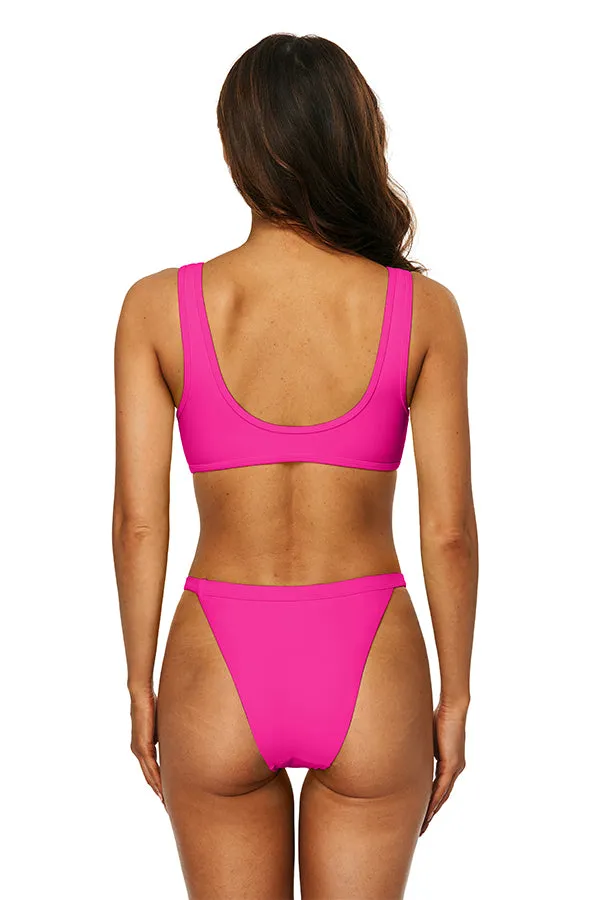 U Neck Wide Strap Cut Out Triangle Bikini Suits