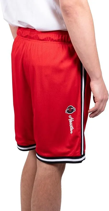 Ultra Game NBA Official Men’s Slam Active Basketball Training Shorts - Unisex, Houston Rockets, Team Color|Houston Rockets