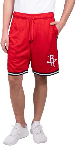 Ultra Game NBA Official Men’s Slam Active Basketball Training Shorts - Unisex, Houston Rockets, Team Color|Houston Rockets