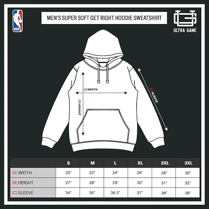 Ultra Game NBA Official Men's Super Soft Get Right Hoodie Sweatshirt, Indiana Pacers, Black|Indiana Pacers