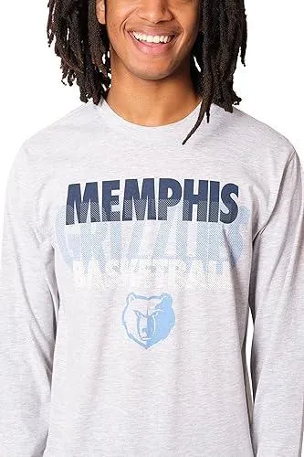 Ultra Game NBA Official Men’s Super Soft Supreme Long Sleeve T-Shirt - Unisex, Memphis Grizzlies, Heather Gray|Memphis Grizzlies