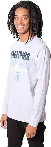 Ultra Game NBA Official Men’s Super Soft Supreme Long Sleeve T-Shirt - Unisex, Memphis Grizzlies, Heather Gray|Memphis Grizzlies