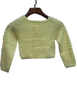 Unique And Beautiful Handmade Woollen Top Style Full Sleeve Blouse For Women - Cream