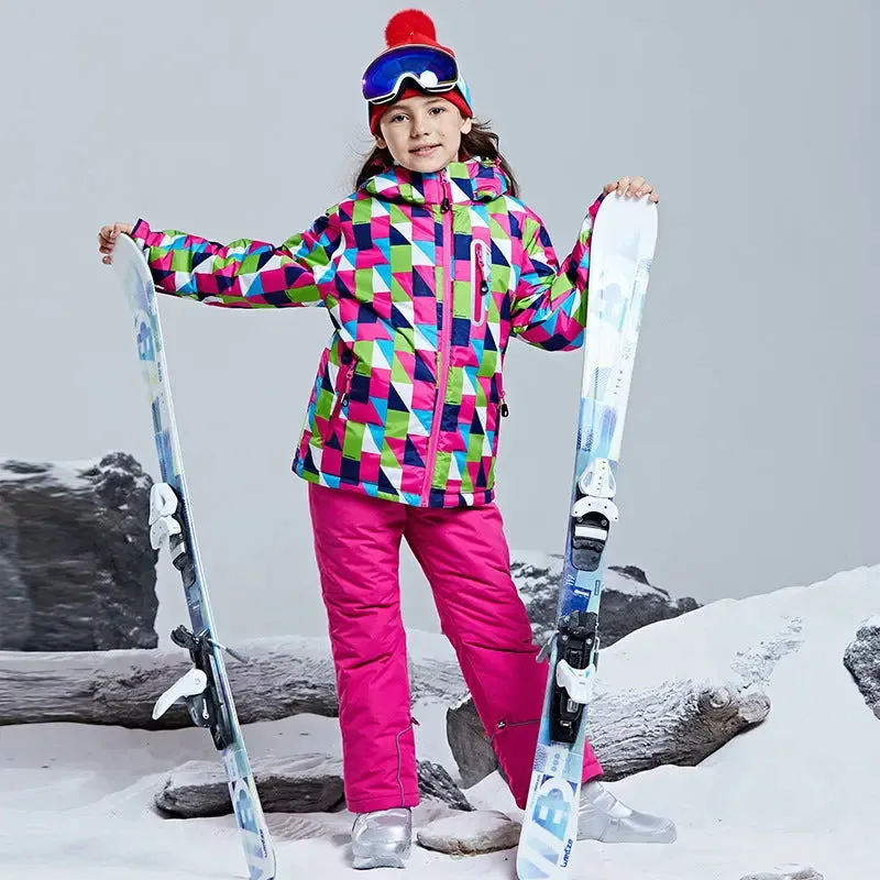 Unisex Winter Windproof Snowsuit Kids Ski Jackets & Pants Set