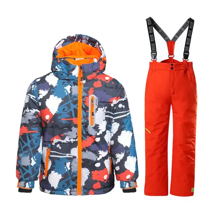 Unisex Winter Windproof Snowsuit Kids Ski Jackets & Pants Set