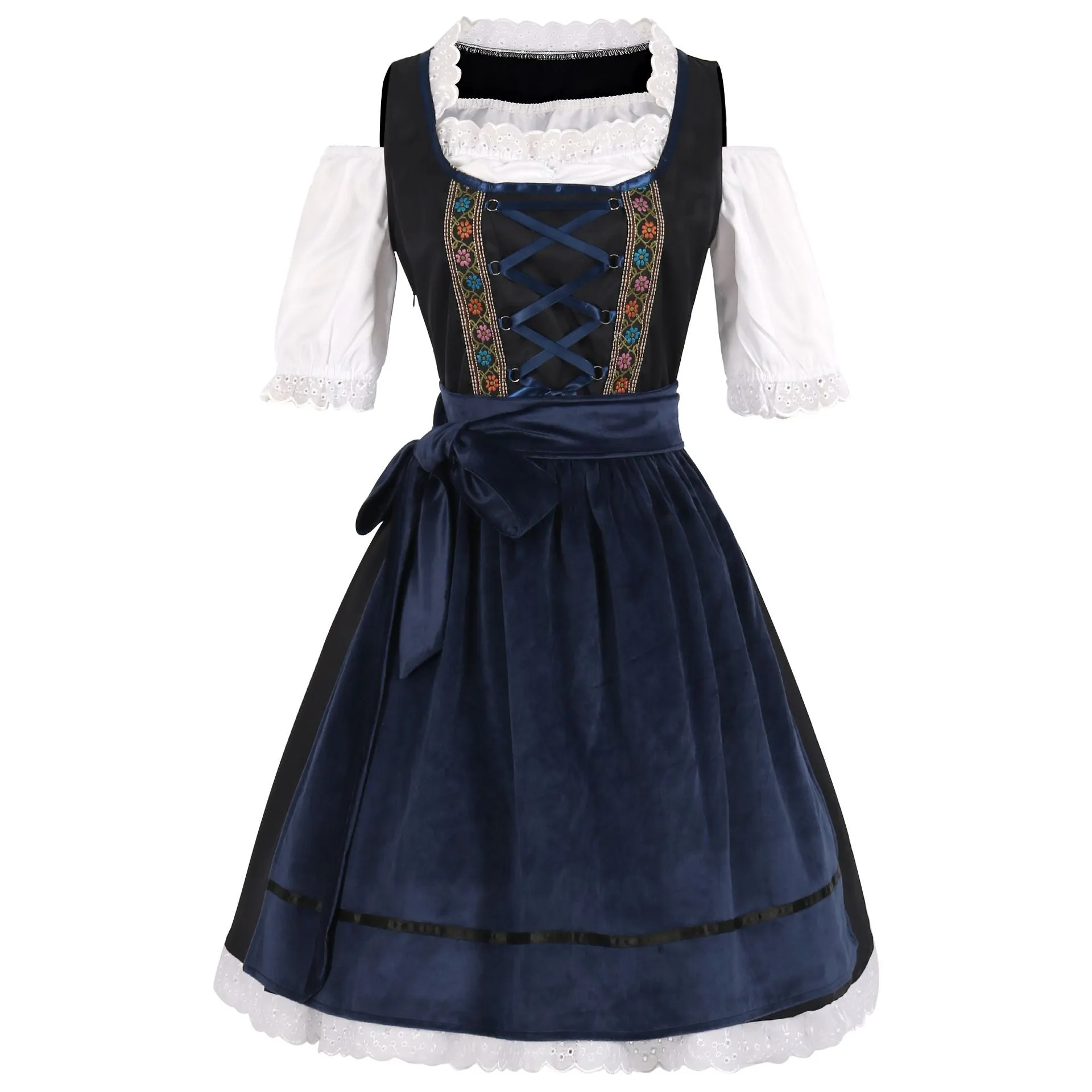 Womens Cosplay Maid Dirndl Dress German Oktoberfest Costumes for Bavarian Carnival Halloween Party Dresses