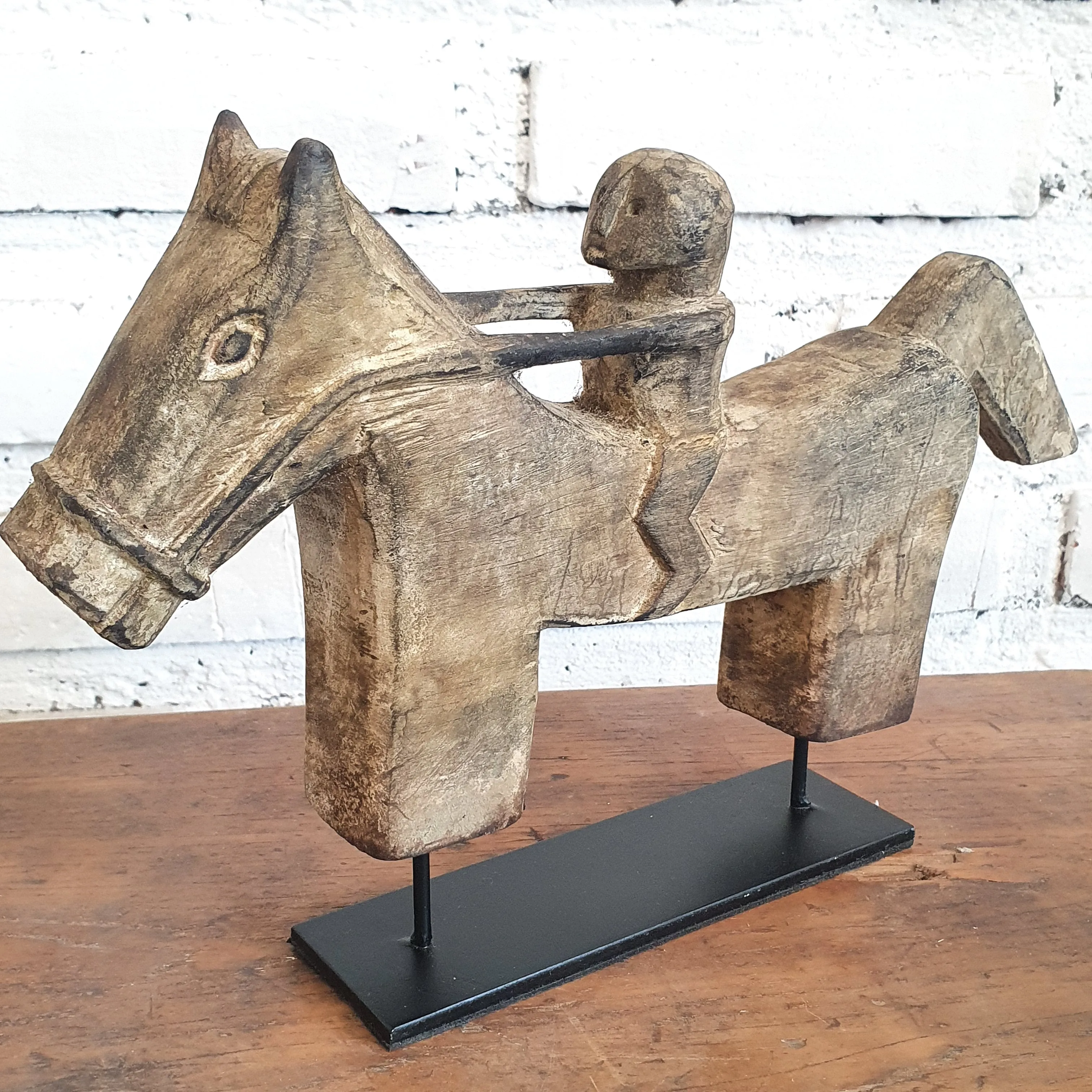 Wooden Horseman With Stand