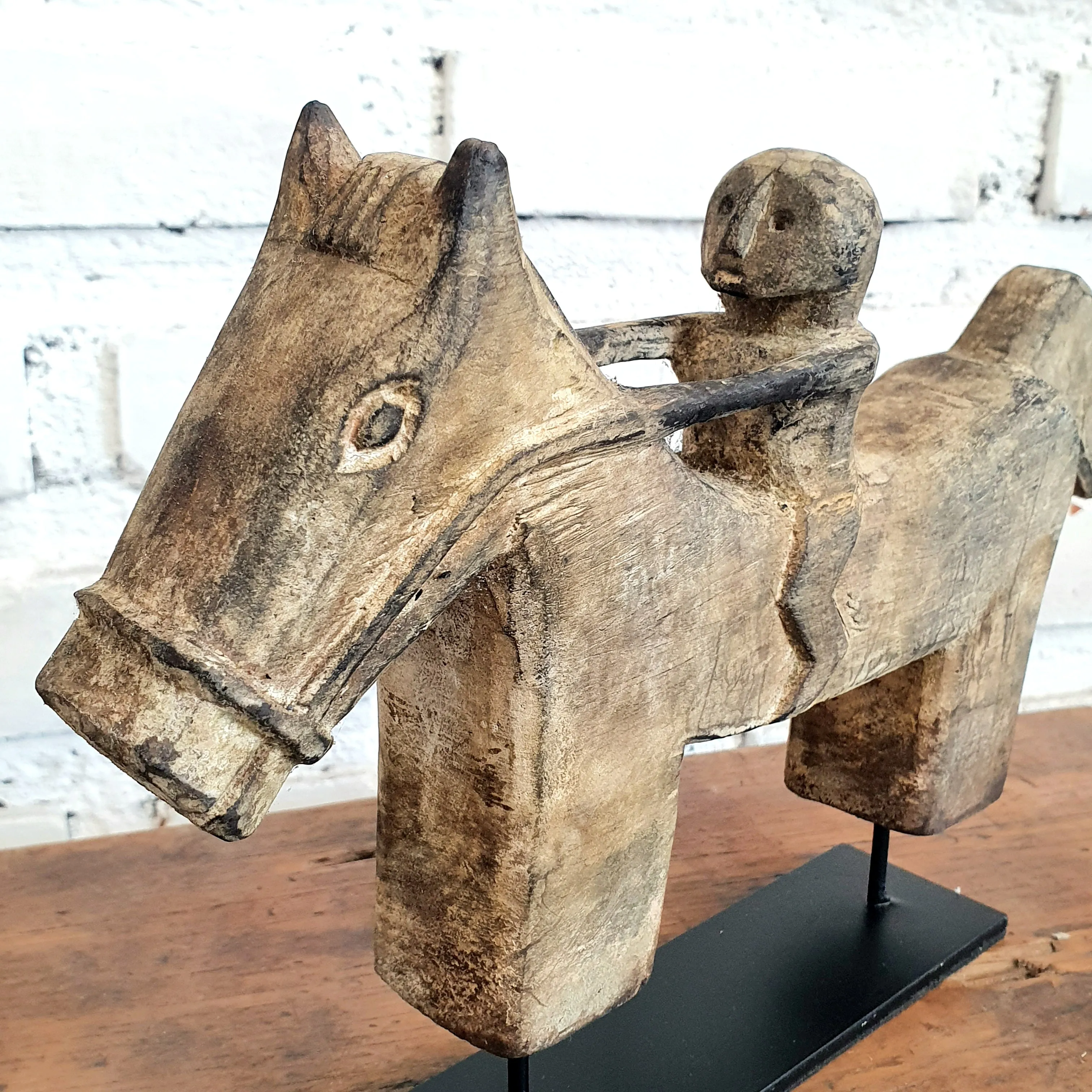 Wooden Horseman With Stand