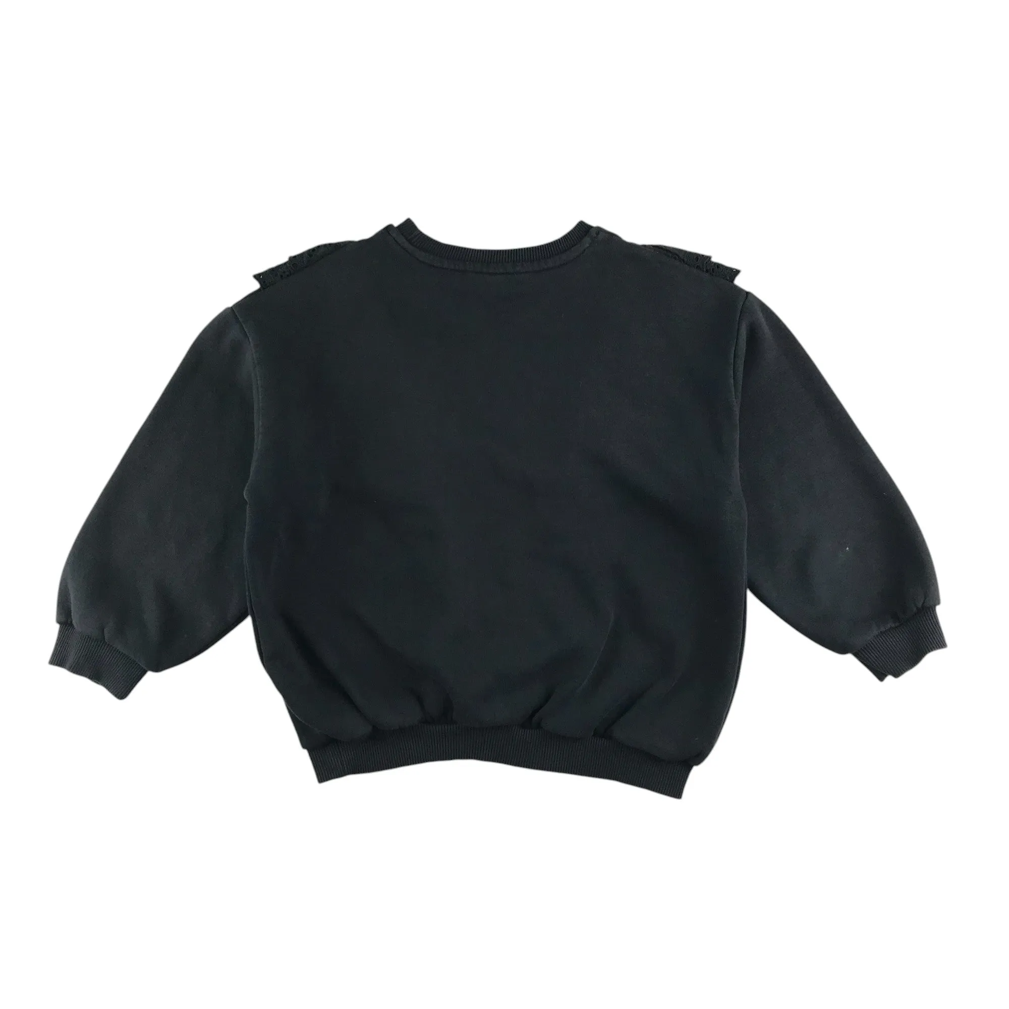 Zara sweater 8-9 years black frilled lace details