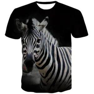 Zebra T shirts Men Stripe Tshirts Cool Animal Shirt Print Retro T-shirts 3d Harajuku T shirts Funny Short Sleeve Fashion Mens